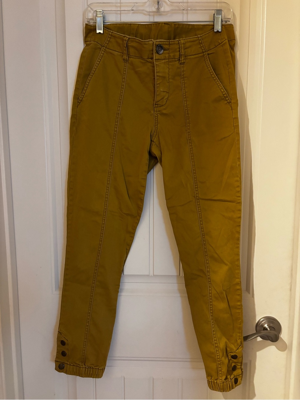 CAbi Mustard Yellow Ankle Cropped Pants